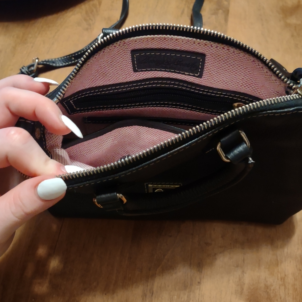 Dooney and Bourke black leather crossbody bag and wallet